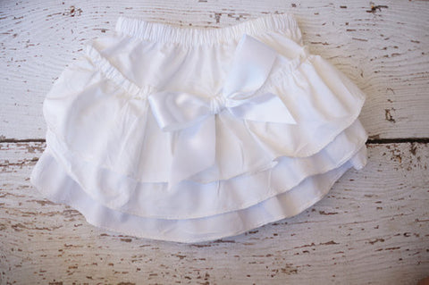 White Ruffle Diaper Cover