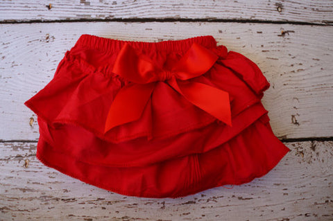 Red Ruffle Diaper Cover