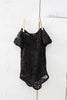Black Short Sleeve Lace Onesie