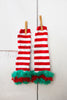 Christmas Leg Warmer with Red and Green Ruffle
